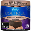 Always Discreet Boutique Incontinence and Postpartum Underwear for Women, Maximum Protection, Large, Black, 18 Count