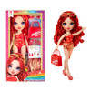 Rainbow High Swim & Style Ruby, Red 11" Fashion Doll with Shimmery Wrap to Style 10+ Ways, Removable Swimsuit, Sandals, Fun Play Accessories. Kids To