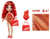 Rainbow High Swim & Style Ruby, Red 11" Fashion Doll with Shimmery Wrap to Style 10+ Ways, Removable Swimsuit, Sandals, Fun Play Accessories. Kids To
