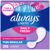 Always Panty Liners for Women Daily Liners, Regular Absorbency, Unscented, 216 Count