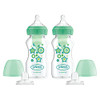 Dr. Brown's Anti-Colic Options+ Wide-Neck Sippy Bottle Starter Kit, 9oz/270mL, with Level 3 Medium-Fast Flow Nipple and Soft 100% Silicone Sippy Spou