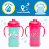 Dr. Brown's Milestones Insulated Hard Spout Sippy, Spill Proof Cup with Handles for Toddlers, 2-Pack, Pink, 10 oz/300 mL, BPA Free, 12m+