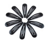 yueton 36pcs Glossy Black Round Edge Snap Prong Clips Bendy Hair Clips Barrettes for Ladies Girls Hair Bows