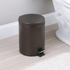 iDesign 44211EU Metal Step Trash Can with Lid, 5 Liter Waste Basket Bin with Insert for Bathroom, Kitchen, Office, 8" x 8" x 11", Bronze