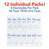 TENS 7000 Official TENS Unit Electrode Pads, 48 Pack, Premium Quality OTC Replacement Pads, 2" X 2", Compatible with Most Stim Machines Value Pack Re