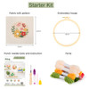 Pllieay Punch Needle Embroidery Starter Kits for Kids and Adults Beginners, Include Instructions, Punch Needle Fabric with Floral Pattern, Yarns, Emb
