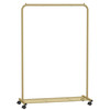 SONGMICS Clothes Rack with Wheels, Clothing Rack for Hanging Clothes, 25.4 mm Metal Garment Rack with Dense Mesh Storage Shelf, 110 lb Load Capacity,