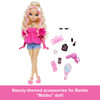 Barbie Dream Besties Playset, Malibu Posable Fashion Doll with Wavy Blonde Hair, 11 Makeup & Hair-Themed Accessories