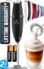 Zulay Kitchen Powerful Milk Frother Wand With 2 Duracell Batteries - Ultra Fast Handheld Drink Mixer - Electric Whisk Foam Maker for Coffee, Lattes,