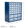Plastic Storage Drawers  42 Compartment Organizer  Desktop or Wall Mount Container for Hardware, Parts, Crafts, Beads, or Tools by Stalwart, 10 Tar