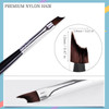 Oblique Head French Tip Nail Brush Black Handle UV Gel Acrylic Painting Drawing Pen Pack of 2