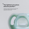 Tommee Tippee Ultra-Light Silicone Pacifier, 6-18 Months, Symmetrical One-Piece Design, BPA-Free Silicone Binkies, Clear/Blue/Yellow, Pack of 4