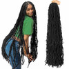 7 Packs 36 Inch Soft Locs Crochet Hair Pre Looped Curly Wavy Distressed Faux Locs for Butterfly Locs Crochet Braids for Black Women (1B, 36 Inch(pack