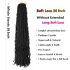 7 Packs 36 Inch Soft Locs Crochet Hair Pre Looped Curly Wavy Distressed Faux Locs for Butterfly Locs Crochet Braids for Black Women (1B, 36 Inch(pack