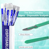Disposable Sterile Razor Scalpel #23, Podiatry & Dermaplaning Tool, Precision Carbon-Steel Blades with Plastic Handle - Individual Pouches - Exfoliat
