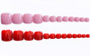 24pcs Press On Toenails French Tips for Women Short Fake Toe Nails with Glue Fake Toenails Full Cover Artificial Feet Toenails Stick On Red Pink