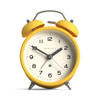 NEWGATE® Charlie Bell Echo Alarm Clock | Modern take on Classic Twin Bell Clock | Yellow | Easy to Read Numbers | Ideal for Bedside, Desk or Shelf |