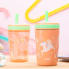 Zak Designs Unicorn Kelso Tumbler Set,Leak-Proof Screw-On Lid with Straw, Bundle for Kids Includes Plastic and Stainless Steel Cups with Bonus Sipper