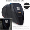 XYZCTEM Motorcycle Cover -Waterproof Outdoor Storage Bag, Made of Oxford Material, Fits up to 116" Harley Davison and All Motors (Black& Lockholes& P
