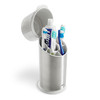 OXO Good Grips Stainless Steel Toothbrush Organizer, Bathroom Organizer and Storage, Toothbrush Holder for Countertop, Sleek Modern Bathroom Accessor
