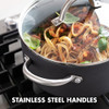 GreenPan Lima 5.2QT Nonstick Stock Pot with Glass Lid, Nontoxic PFAS-Free Ceramic Casserole, Hard Anodized Cookware, Oven & Broiler Safe, Stainless S