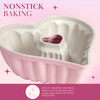 Paris Hilton Heart Shaped Fluted Cake Pan, Cast Aluminum with Clean Ceramic Nonstick Bakeware, Dishwasher Safe, Made without PFAS, PFOA, PFOS & PFTE,