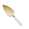 Portmeirion Sophie Conran Gold Cake Server| 10 Inch Wedding Cake Cutter for Cakes, Pies, and Desserts | Made of Fine Porcelain and Stainless Steel |