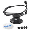 MDF Instruments, Acoustica Lightweight Stethoscope for Doctors, Nurses, Students, Home Health Use, Dual Head, Black Tube, Black Chestpiece-Headset, M