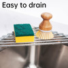 Tomorotec Triangle Roll-Up Dish Drying Rack for Sink Corner Small Foldable Stainless Steel Over The Sink Multipurpose Kitchen Drainer Caddy Organizer
