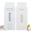 Native Body Wash, 2 Pack - Sandelwood and Shea Butter & Sea Salt and Cedar 18oz Clean Body Cleanser, Sulfate-Free, Paraben-Free Formula for All Skin