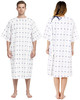 Utopia Care 6 Pack Unisex Hospital Gowns, Patient Gowns for Women and Men with Back Tie, Comfortably Fits Sizes up to 2XL, Pack of 6, Blue Star