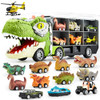 JOYIN 13 in 1 Dinosaur Toys for Kids 3-5, Transport Dinosaur Carrier Truck with 12 Pull Back Cars, Toddler Toys 3-4? Birthday Gifts for 3 4 5+ Year O