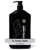 Black Wolf Salicylic Acid Body Wash for Men, 1 Liter - Men's Acne Body Wash - Charcoal Helps Reduce Acne Breakouts & Cleanse Your Skin - Full Coverag