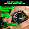 Rhino USA Adjustable Tire Deflators with Gauge (0-60psi) Calibrated & Automatic Tire Air Down Tool - Large 2" Easy Read Glow Dial & Solid Brass Hardw