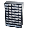 Storage Bin with Drawers - 41-Drawer Plastic Tool Organizer - Hardware or Craft Cabinet for Storing Beads, Toys, or Nuts and Bolts by Stalwart (Black