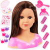 Bayer Design: Charlene Super Model Make Up Head, Brown Hairs, Brunette, Comes with Make-Up and Stickers, Styling Ideas Shown on Showbox, For Ages 3 a