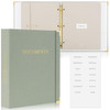 Sturdy Document Organizer Set with Folders - Beautiful Linen 3-Ring Binder Safely Stores All Important Documents & Files in One Place - Easy to Use E