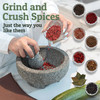 PriorityChef Granite Mortar and Pestle Set - 8 Inch Natural Stone Molcajete Mexicano for Spices, Seasonings, Pastes - Pestle and Mortar Bowl for Fres