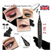 Phoera 2 in 1 Wing Cat Eye Liner + Stamp Winged Long Lasting Liquid Eye Liner Waterproof & Smudge proof Makeup Black Eyeliner Pen Winged Eyeliner Pen