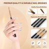 Aokitec 3pcs Acrylic Nail Brush Set - Size 10/12/14 Kolinsky Nail Brushes for Acrylic Application Nail Art Brushes for Powder, Perfect for Nail Exten