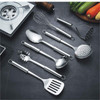 Berglander Cooking Utensil Set 8 Piece, Stainless Steel Kitchen Tool Set with Stand,Cooking Utensils, Slotted Tuner, Ladle, Skimmer, Serving Spoon, P