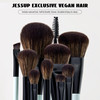 Jessup Makeup Brush Set 6pcs Double Sided Makeup Brushes Foundation Contour Blush Highlight Blending Eyebrow Brush Eyeshadow Brush, Vegan Fiber Make