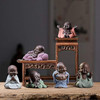 Kingzhuo A Collection of Cutie 6 Smiling Buddhas Laughing Buddha Statue Adorable Monk Figurines 6 Lovely Little Buddha Cutest Baby Buddha Great Detai