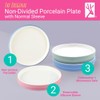 Elk and Friends Kids 7.8 Porcelain White Plates with Silicone Sleeves | Suitable for Babies/Toddlers | Microwave & Dishwasher Safe | Non Slip Dinner