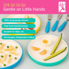 Elk and Friends Kids 7.8 Porcelain White Plates with Silicone Sleeves | Suitable for Babies/Toddlers | Microwave & Dishwasher Safe | Non Slip Dinner