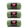 RED Heart Super Saver Soft Acrylic Yarn, 3 Pack of 198g/7oz Tea Leaf 4 Medium Worsted Yarn for Knitting & Crocheting, Perfect for Chunky Sweaters, Bl