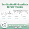 wegreeco Cloth Diapers 6 Pack with 6 Inserts & 1 Wet Bag, Washable Cloth Diapers for Babies, One Size Adjustable Reusable (Cool Animals)