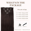 GOO GOO Clip in Hair Extensions Real Human Hair, Remy Human Hair Extensions Clip ins for Women, Natural Human Hair, 16inch 120g 7Pcs, 2A Light Brown
