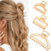 BARTOSI Metal Claw Clips Gold Hair Clips Small Hair Jaw Clamps Stylish Hair Accessories for Women and Girls (Pack of 3)