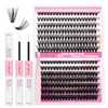 FADLASH DIY Eyelash Extension Kit, 240Pcs Lash Clusters with Lash Bond and Seal, Clusters Eyelash Applicator Tool, D Curl DIY Lash Kit (30D+40D Kit)